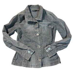 PrAna Women’s Grey Corduroy Jacket Small Organic Cotton